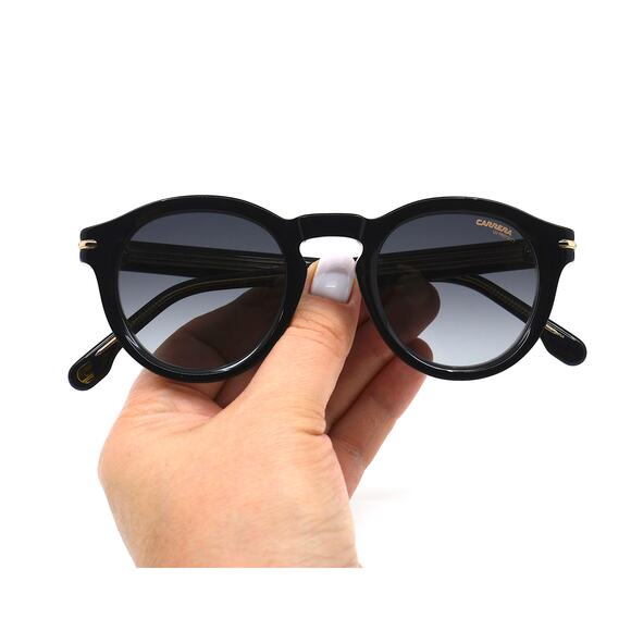 NEW CARRERA 306/S BLACK GREY GRADIENT ROUND AUTHENTIC SUNGLASSES - Picture 11 of 12